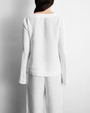 Load image into Gallery viewer, 100% French Flax Linen Top in White