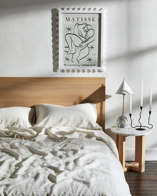 Stripe 100% Flax Linen Duvet Cover