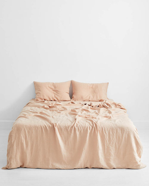 Terracotta 100% Flax Linen Duvet Cover