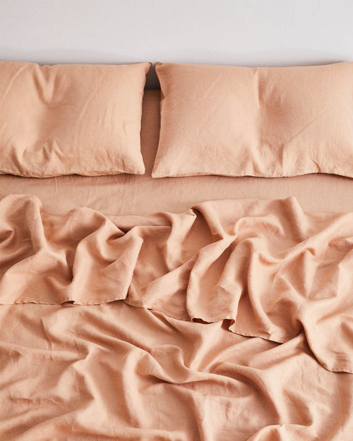 Terracotta 100% Flax Linen Pillowcases (Set of Two)