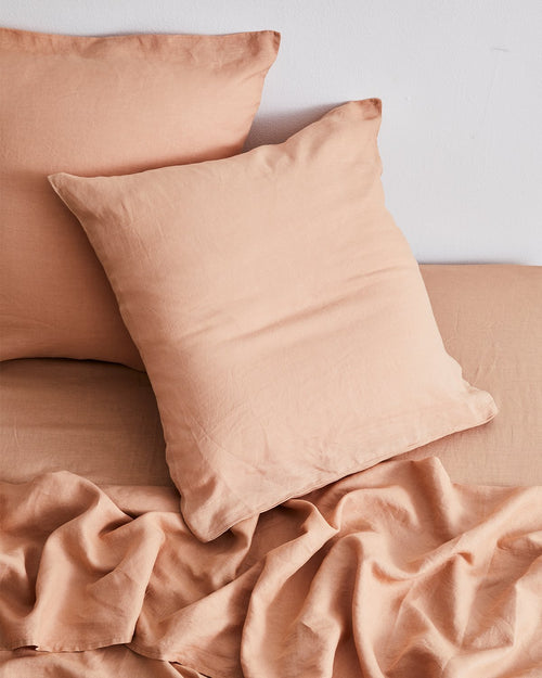 Terracotta 100% Flax Linen European Pillowcases (Set of Two)