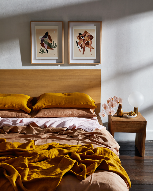 Turmeric 100% French Flax Linen Throw