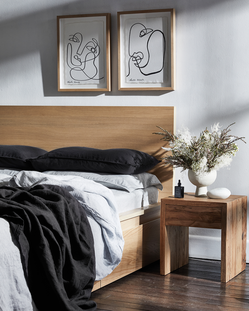 Charcoal 100% French Flax Linen Throw