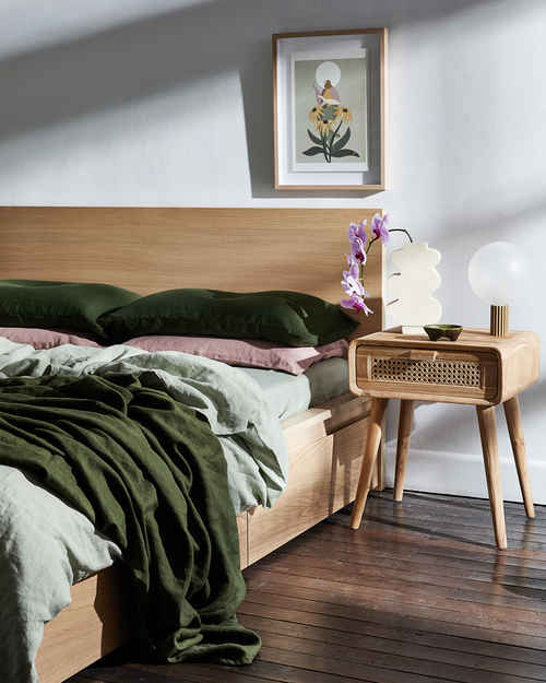 Olive 100% French Flax Linen Throw