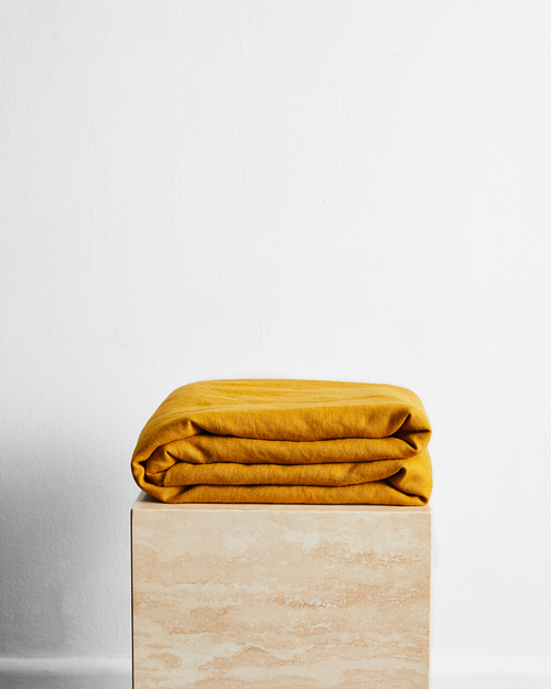 Turmeric 100% French Flax Linen Throw