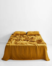 Load image into Gallery viewer, Turmeric 100% Flax Linen Flat Sheet