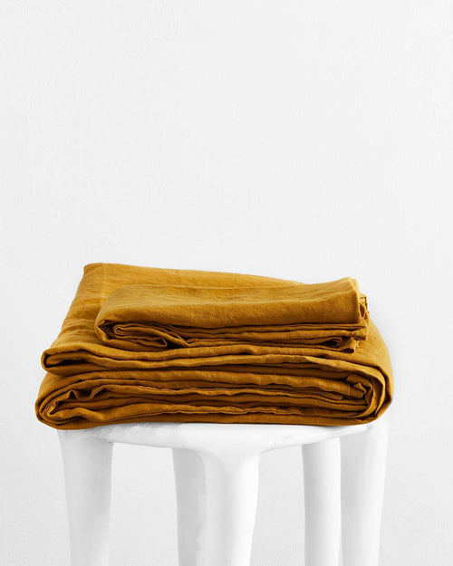 Turmeric 100% Flax Linen Sheet Set