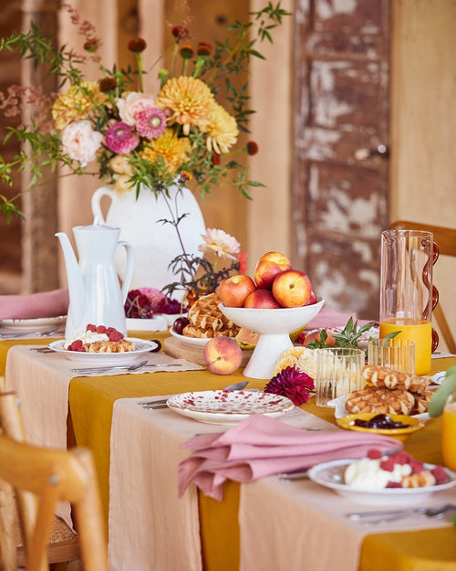 100% Linen Tablecloth in Turmeric