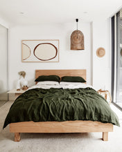 Load image into Gallery viewer, Olive 100% Flax Linen Duvet Cover