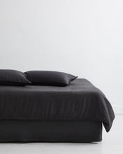 Load image into Gallery viewer, Charcoal 100% Flax Linen Valance