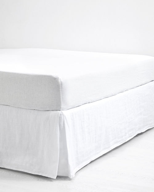 White 100% Flax Linen Valance