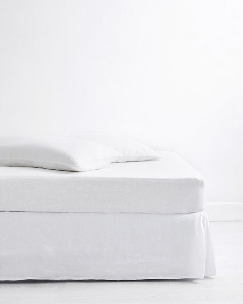 White 100% Flax Linen Valance