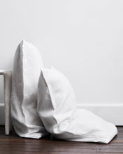 Load image into Gallery viewer, White 100% Flax Linen Pillowcases (Set of Two)