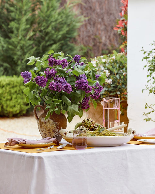100% Linen Tablecloth in White