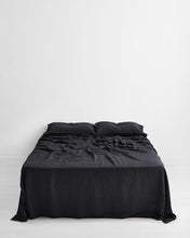 Load image into Gallery viewer, Charcoal 100% Flax Linen Flat Sheet
