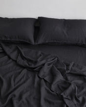 Load image into Gallery viewer, Charcoal 100% Flax Linen Fitted Sheet