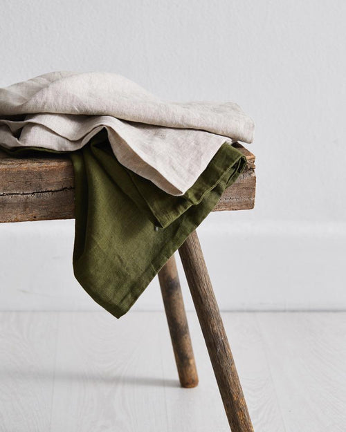 100% French Flax Linen Slip in Pinstripe