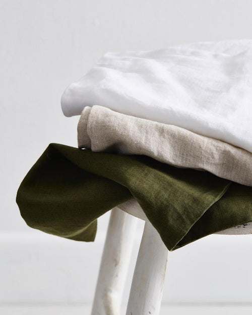 100% French Flax Linen Slip in Pinstripe