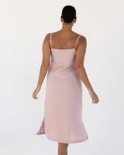 Load image into Gallery viewer, 100% French Flax Linen Midi Dress in Lavender