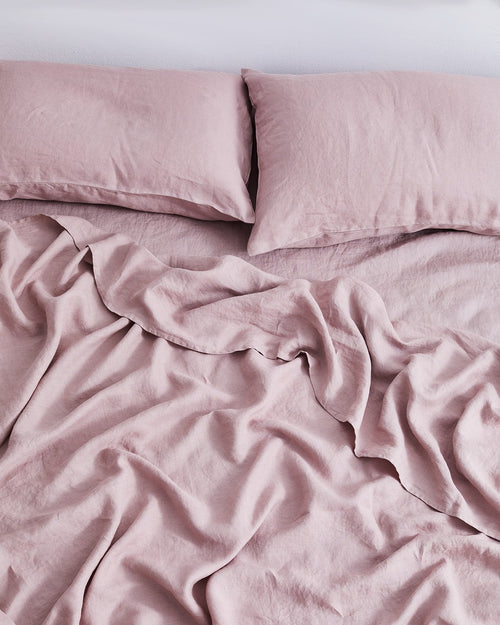Lavender 100% Flax Linen Fitted Sheet