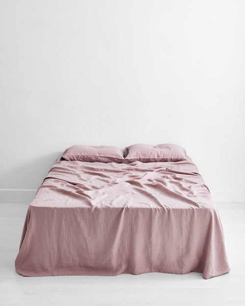 Lavender 100% Flax Linen Flat Sheet