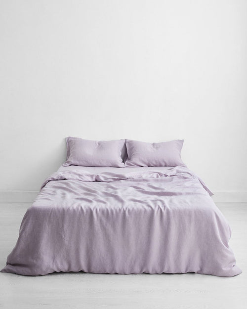 Lilac 100% Flax Linen Bedding Set