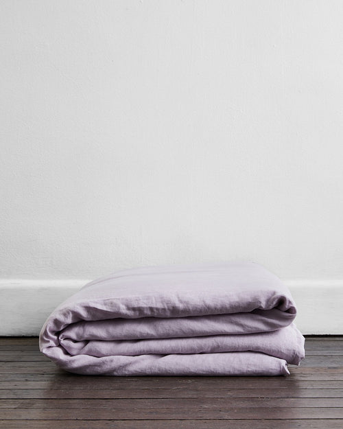 Lilac 100% Flax Linen Duvet Cover
