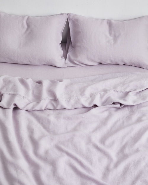 Lilac 100% Flax Linen Duvet Cover