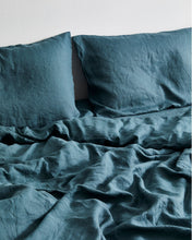 Load image into Gallery viewer, Petrol 100% Flax Linen Bedding Set