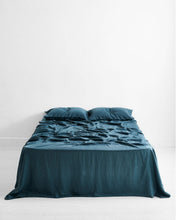 Load image into Gallery viewer, Petrol 100% Flax Linen Sheet Set