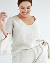 Load image into Gallery viewer, 100% French Flax Linen Top in Oatmeal