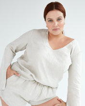 Load image into Gallery viewer, 100% French Flax Linen Top in Oatmeal