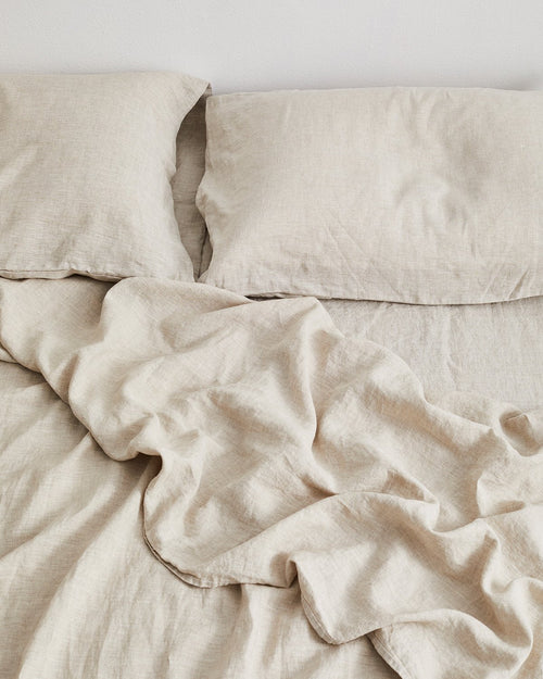 Oatmeal 100% Flax Linen Fitted Sheet