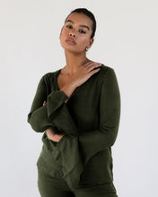 Load image into Gallery viewer, 100% French Flax Linen Top in Olive