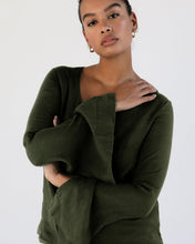 Load image into Gallery viewer, 100% French Flax Linen Top in Olive