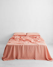 Load image into Gallery viewer, Peach 100% Flax Linen Flat Sheet