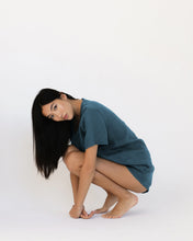 Load image into Gallery viewer, 100% French Flax Linen Shorts in Petrol