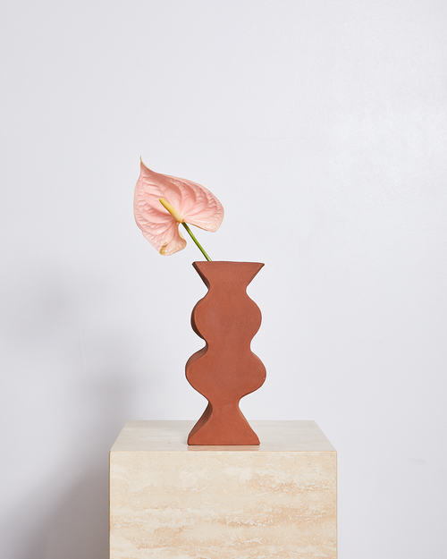 100% Linen Waffle Hand and Face Towel in Rust