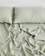 Load image into Gallery viewer, Sage 100% Flax Linen Fitted Sheet