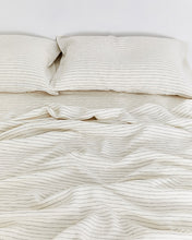 Load image into Gallery viewer, Stripe 100% Flax Linen Fitted Sheet
