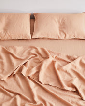 Load image into Gallery viewer, Terracotta 100% Flax Linen Fitted Sheet
