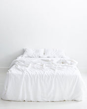 Load image into Gallery viewer, White 100% Flax Linen Bedding Set