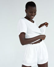 Load image into Gallery viewer, 100% French Flax Linen T-Shirt in White