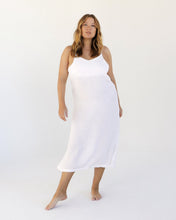 Load image into Gallery viewer, 100% French Flax Linen Midi Dress in White