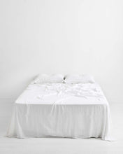 Load image into Gallery viewer, White 100% Flax Linen Sheet Set