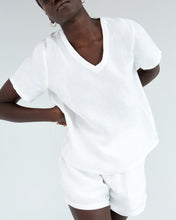 Load image into Gallery viewer, 100% French Flax Linen T-Shirt in White