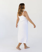 Load image into Gallery viewer, 100% French Flax Linen Midi Dress in White